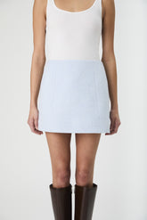 FRENCH CONNECTION TEXTURED BOILED WOOL MINI SKIRT